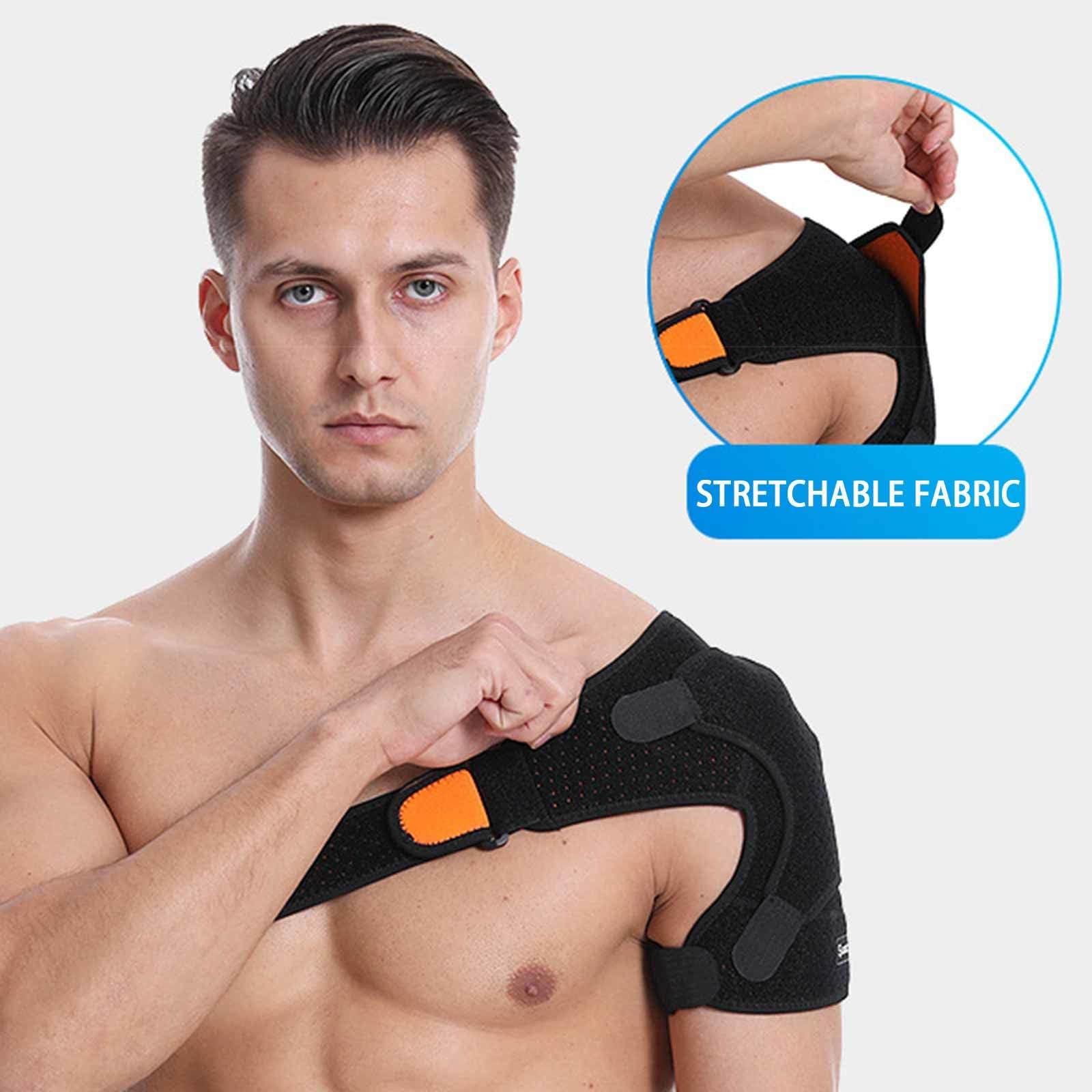 Schulterstütze - Schulter-Wegfahrsperre für Gerissene Rotatorenmanschette, AC-Gelenk-Schmerzlinderung, Luxation – Verstellbar, Passend für Männer, Frauen – Schwarz – Einheitsgröße