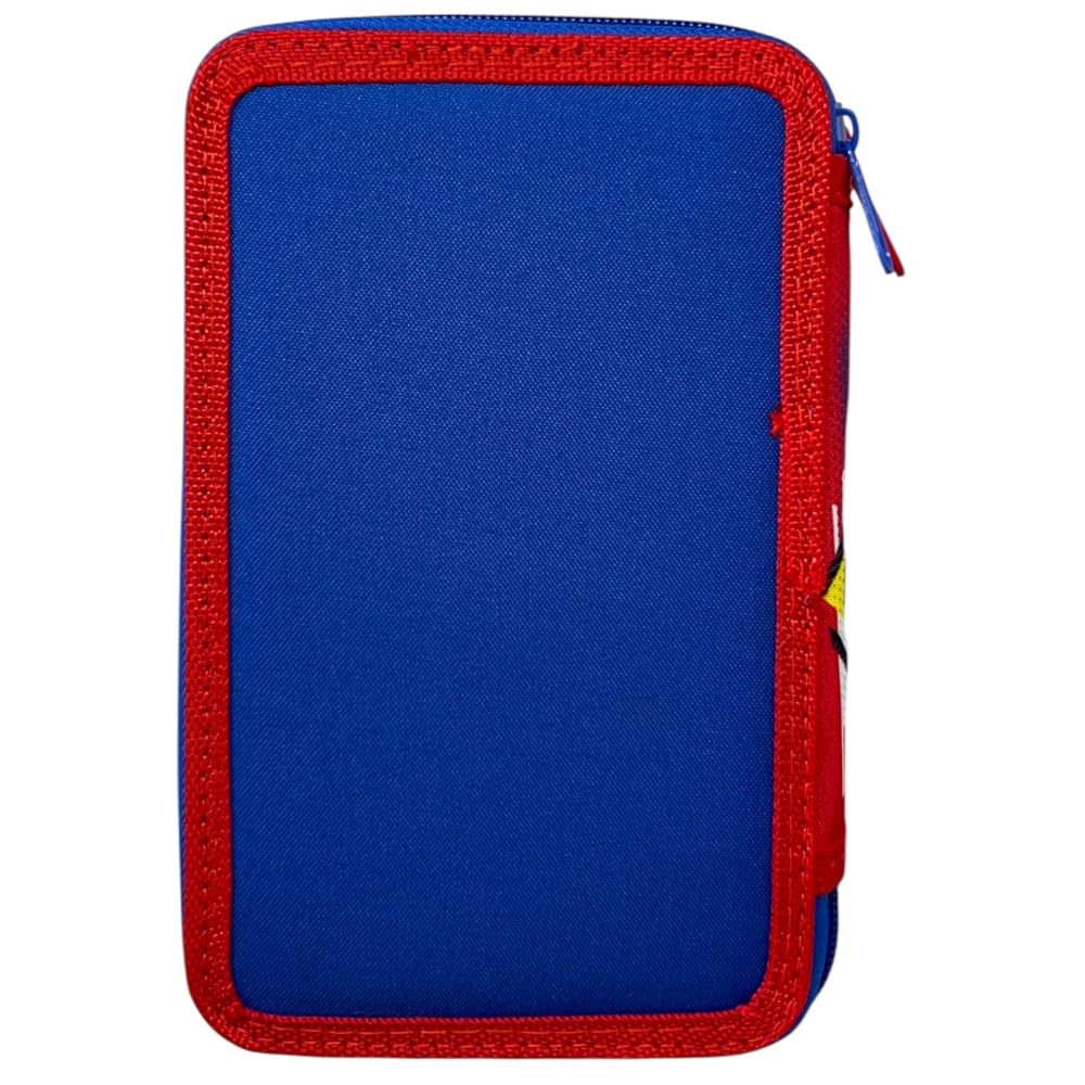 Astuccio Sonic triplo completo 44 pezzi cancelleria scuola penne matite colori pennarelli Giotto