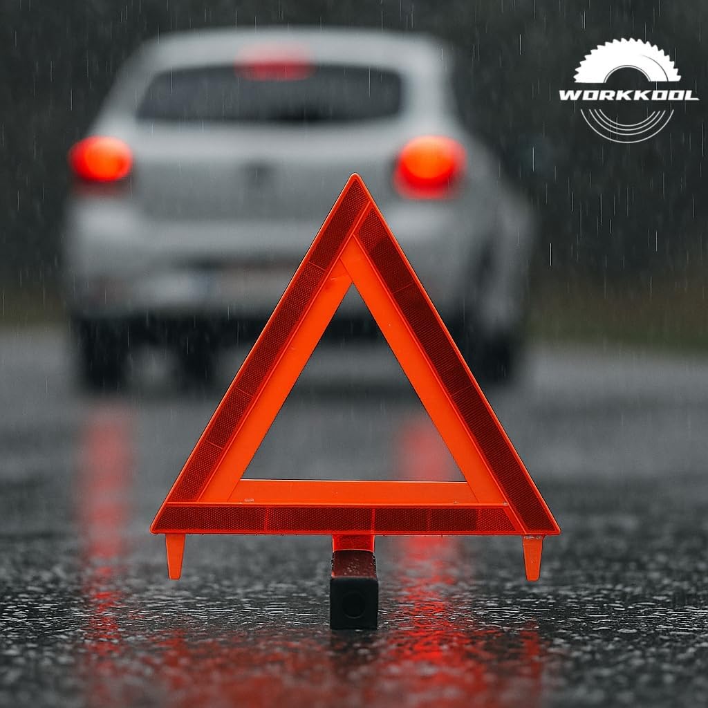 Safety Triangles DOT Approved for Truck,Reflective Warning Road Safety Triangle Kit with Storage Case,3 Packs(Without Sands)