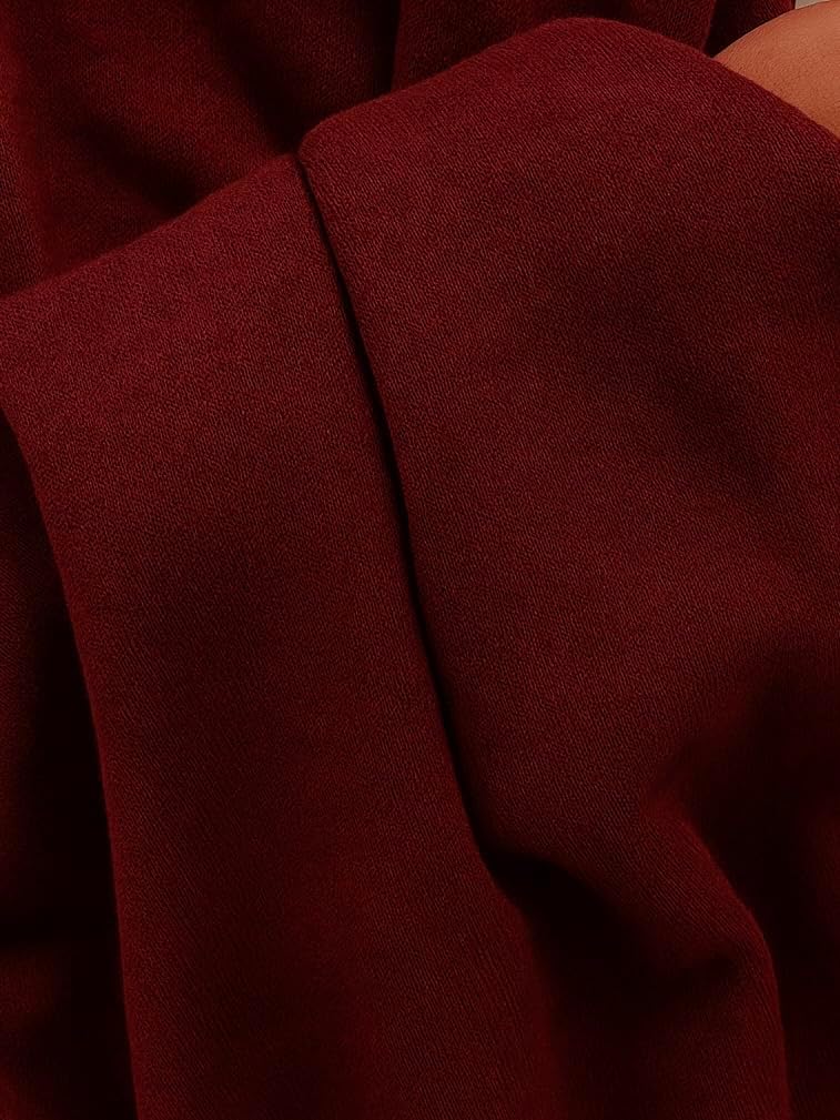Faux Cashmere Knit Fabric - Ultra Soft & Stretchy Knit by The Yard - Perfect for Sweaters, Cardigans, Dresses, Loungewear & Baby Clothing - Rayon Polyester Nylon Blend (Burgundy, 1 Yard)