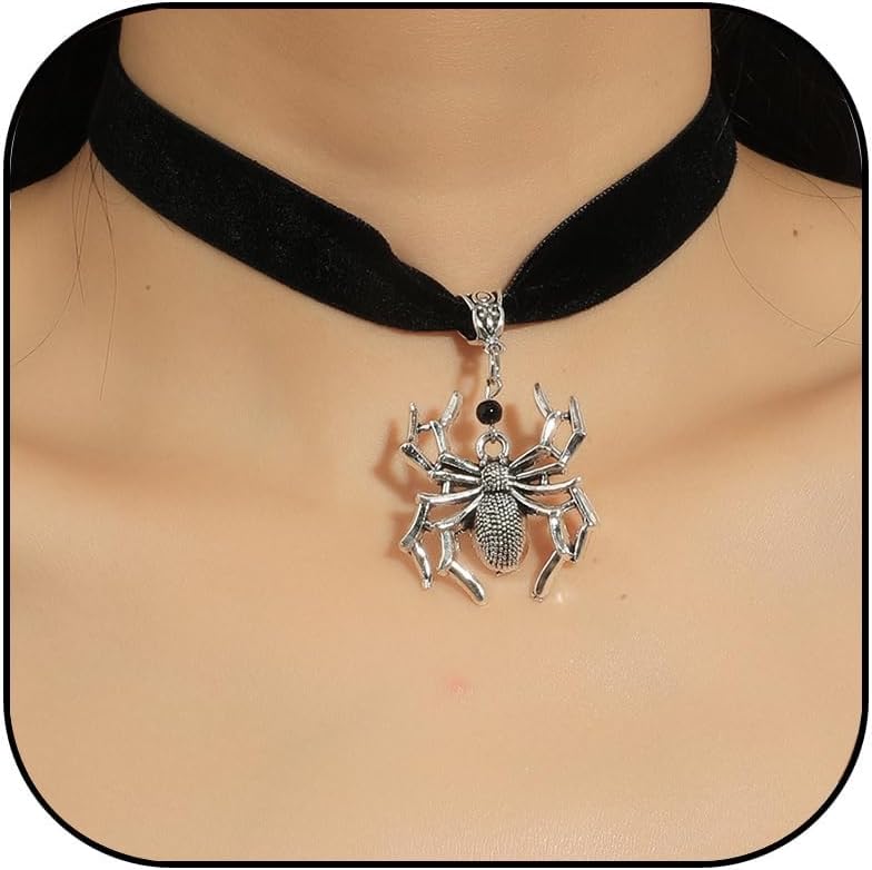 Gothic Slip Chain Necklace for Women Stainless Steel Black Cuban Chain Moon Bat Raven Skull Pendant Handmade Adjustable Long Lariat Y Necklace Emo Grunge Cosplay Jewelry Costume Accessories for Halloween Party