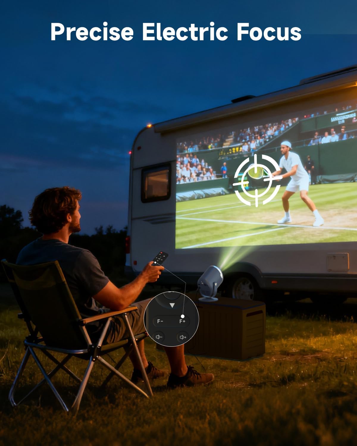 Mini Projector with WiFi and Bluetooth, Native 1080P 4K Support Portable Projectors for iPhone, Electric Focus and 180° Rotating, 170” Proyector for Home Theater, for Phone/HDMI/USB/TV Stick