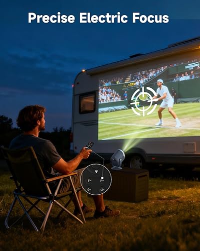 Miniatura 7 de Mini proyector con WiFi y Bluetooth, proyectores portátiles para exteriores para iPhone, enfoque eléctrico y rotación de 180, proyector FHD 1080P de