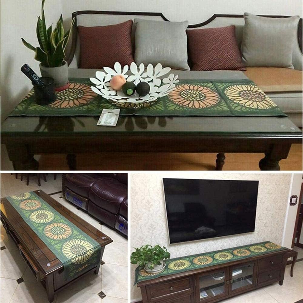 Table Runner Table Runners Coffee Table Table Runner Cotton Double-Sided Jacquard Table Runner TV Cabinet Tablecloth Table Cloth Table Runner (Color : Green Size : 35 160cm)-35240cm_Green