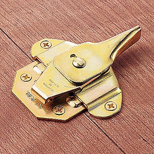 Align-N-Lock Table Lock - Dual-Purpose Table Leaf Latch w/Lever & Striker - Table Leaf Locks Align & Lock Table Leaves - Yellow Zinc Plated Table Leaf Hardware for Extension, Conference Tables & More