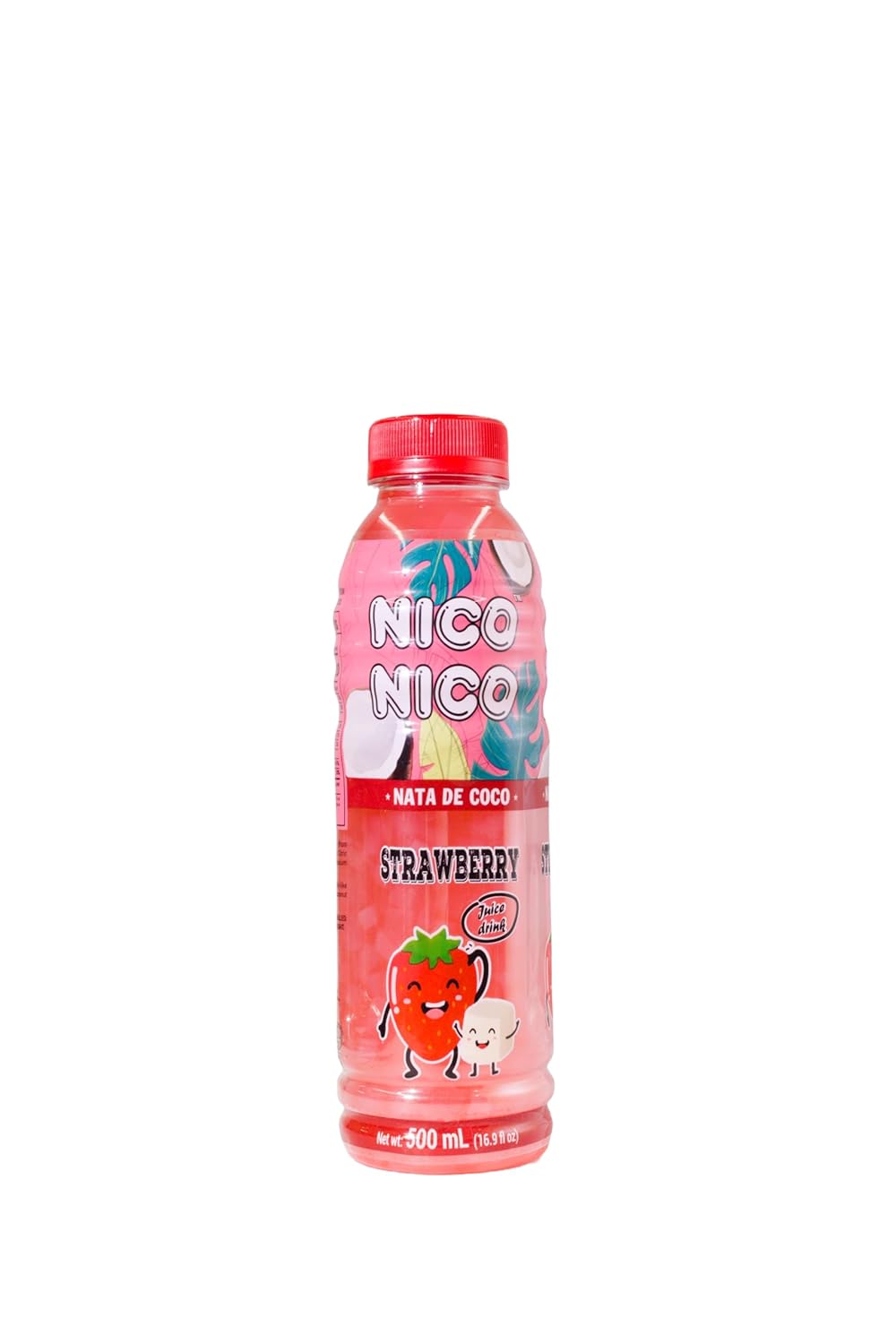 Niconico juice drink with nata de coco 30% fruit juice (16.9 floz, 6 Pack) (6, Strawberry)