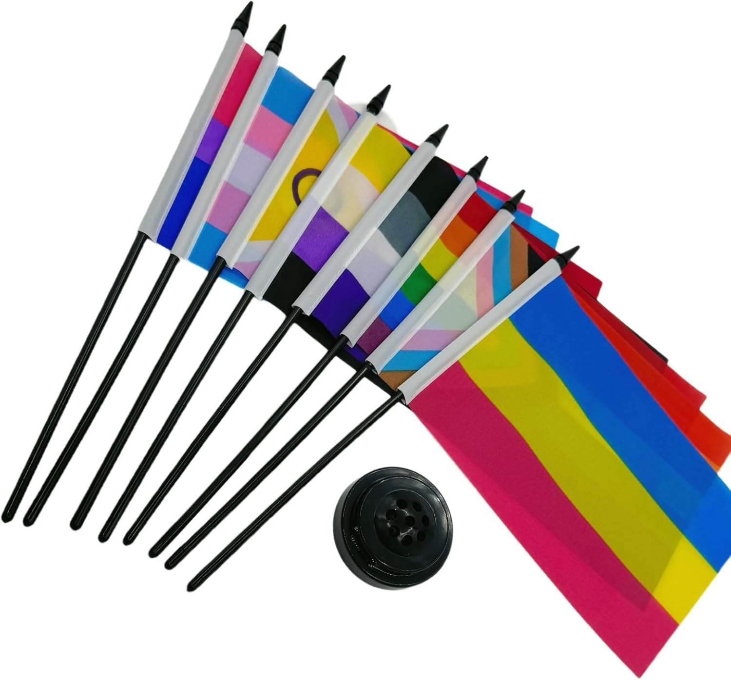 8 Pack Progress Pride Rainbow Flag Decorations, Small Mini LGBT Gay Desk Flags With Stand Base American Rainbow Carnival Festival Events Decorations,Desk,home decoration - Image 6