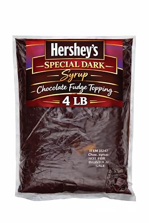 Hershey.sFine Syrup SPECIAL DARK Chocolate Fudge Topping, 64 fl. oz. of Special Dark Chocolate Syrup Topping Ideal to Drizzle and Flavor Ice Creams, Cupcakes, Brownies, Cheesecakes and Pastries, 4 Lb Pouch