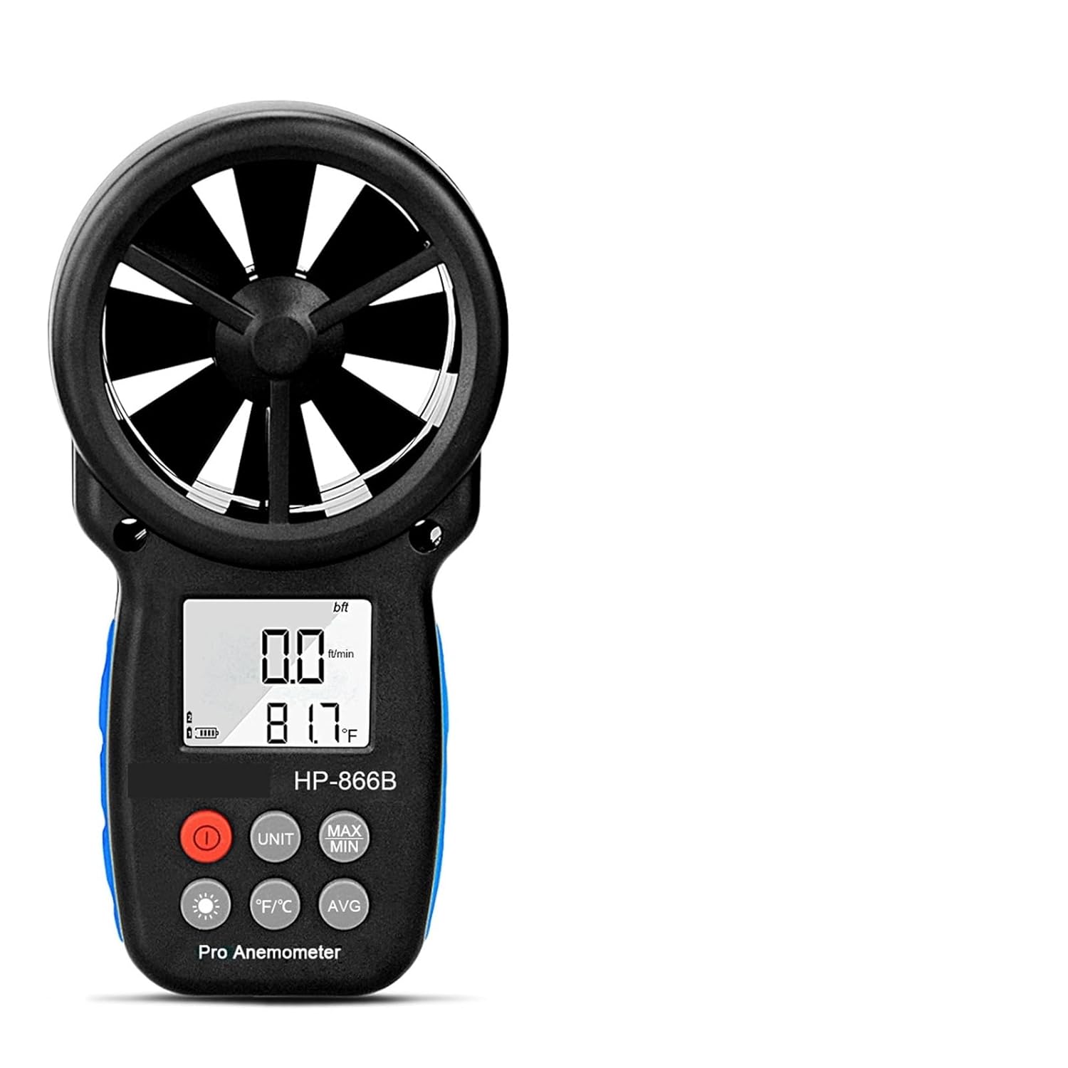 Handheld Anemometer, Digital Wind Speed Meter with ±5% Accuracy for Air Flow Measurement (59-5860 ft/min)