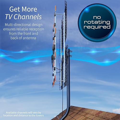 Miniatura 9 de Antennas Direct Antena HDTV para exteriores Bowtie UHF de 8 elementos, multidireccional, rango de más de 70 millas, TV 4K 8K UHD NEXTGEN - con
