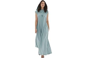 BeasleyYun: Casual Loose Linen Maxi Dress With Pockets