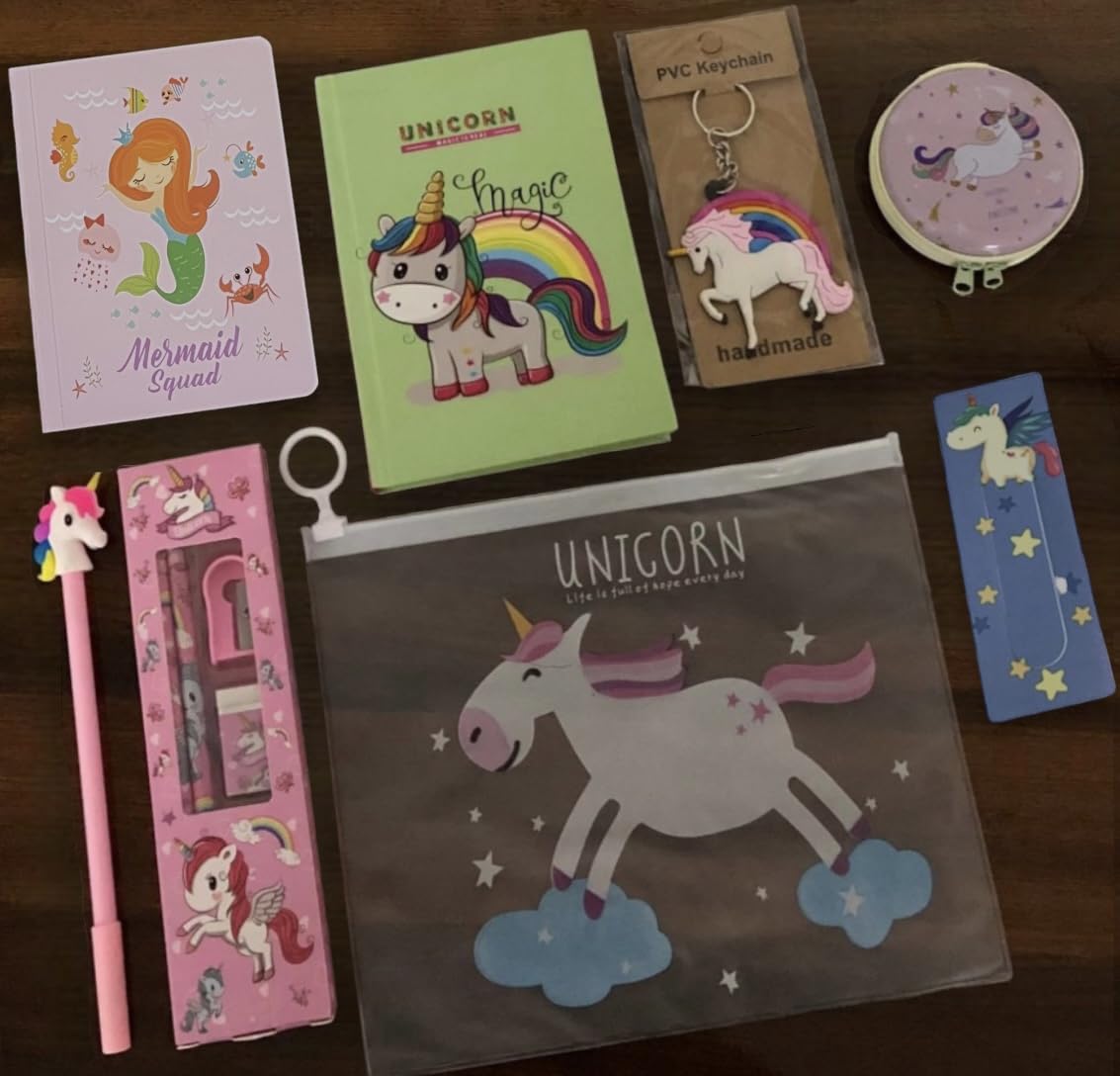 LE DELITE UNICORN GIFT COMBO SET GIRLS KIDS/STYLISH CUTE MINI POCKET DIARY WITH PEN, DOLL TIN POUCH ROUND CASE WALLET, SCHOOL STATIONARY CLEAR FOLDER POUCH PENCIL BOX ORGANISER CASE/RETURN GIFT (B09LVMT84F) Amazon Price History, Amazon Price Tracker
