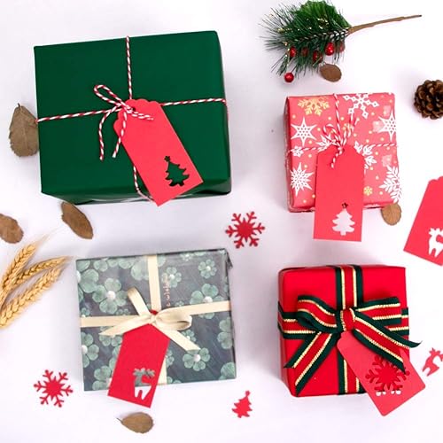 Miniatura 3 de Gift Tags with Holes Present Wrap Tag Paper Small Xmas Gift Tags with Twine Vintage Gift Labels Christmas Tags Bulk 100pcs
