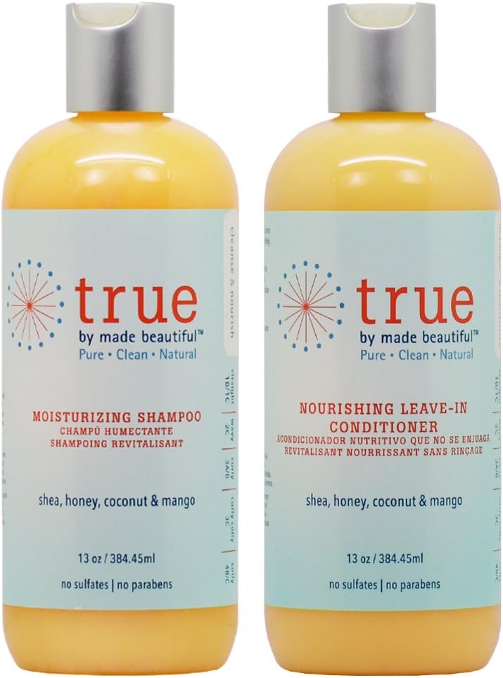 True by Made Beautiful Moisturizing Shampoo & Nourishing Leave-in Conditioner, Duo