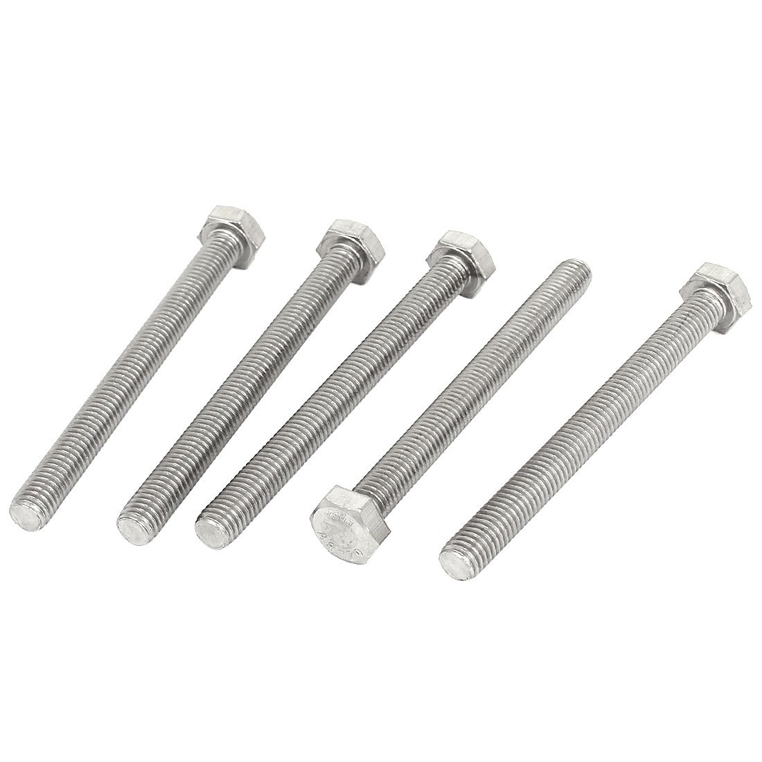 Uxcell 5-Pack M8 X 85mm A2 Stainless Steel Fully Threaded Hex Head Screw Bolts – 304 Grade, 1.25mm Pitch