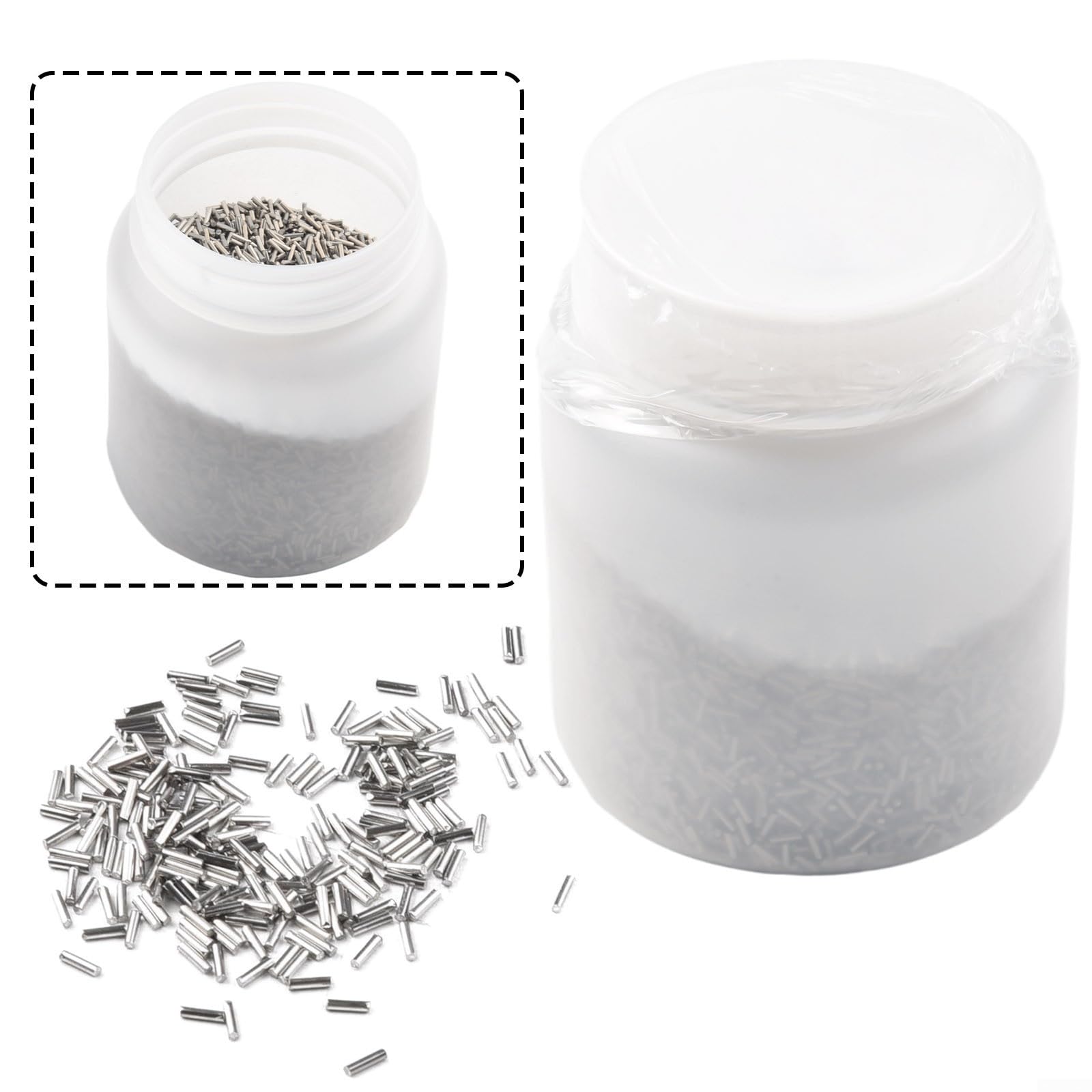 1 kg Edelstahl-Trommelmedien-Stifte 0,7 mm x 5 mm, 304er Poliernadeln für Metallentgratung, Rostfrei und Langlebig für Vibrations- und Rotationstrommeln(0.6×12MM)