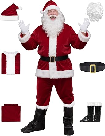Santa Claus Costume for Men Santa Suit Adults Men Santa Costume Mens Santa Claus Outfit