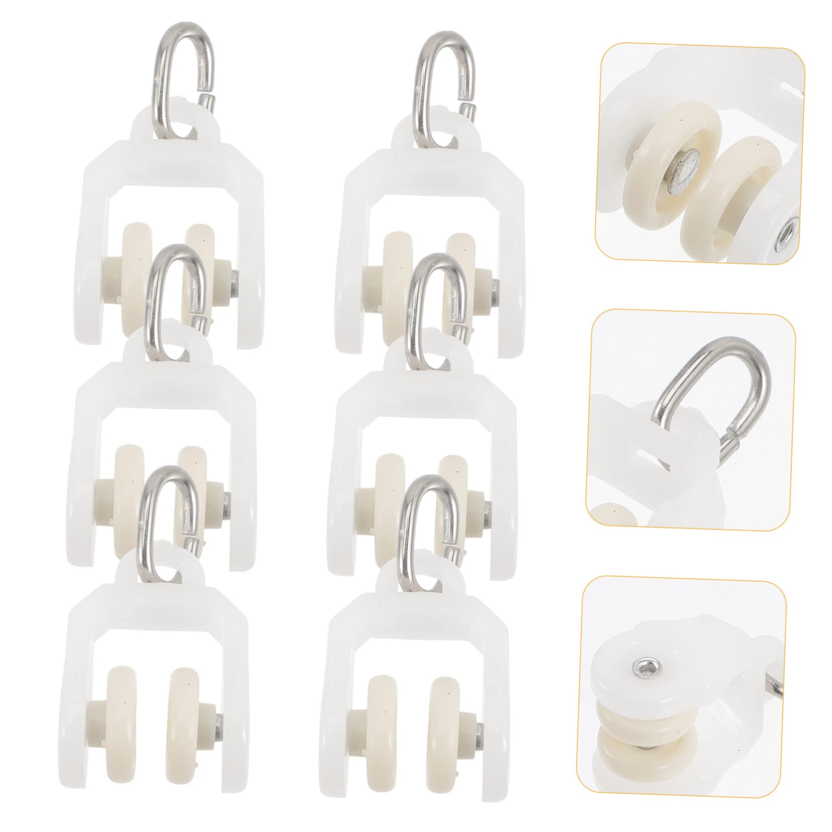 STOBAZA 20pcs Curtain Track Rollers Flexible Mute Gliders for Smooth Sliding Closets and Offices Curtain Accessories for Easy Installation and -Term Use