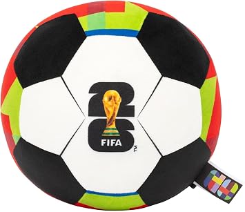Jazwares FIFA 9" Red Plush Football - Soft Collectible World Cup Plush Toy - Official FIFA Pattern - Ages 3+