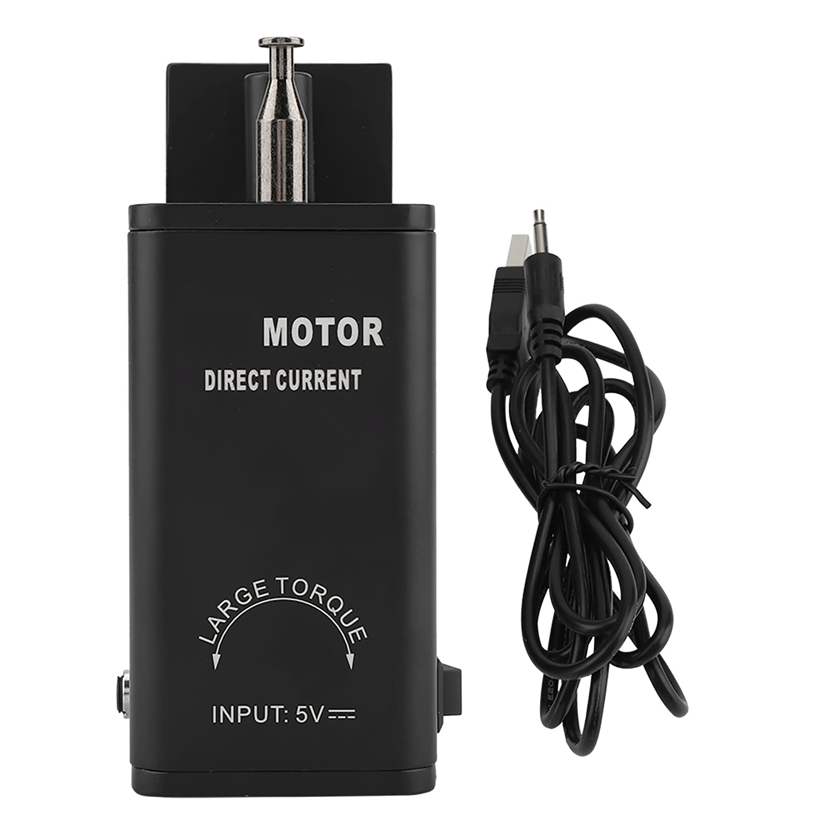 DC 5V BBQ Roast Rotisserie Grill Motor Roaster Barbecue Tool Accessories with USB Cable Aluminum Black 6x6x14 5cm 525g for Outdoor BBQ Picnic