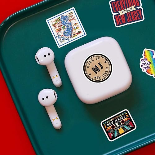 Miniatura 6 de Paquete de 60 calcomanías de Nueva Jersey, vinilo estético NJ State, impermeable, para botella de agua, laptop, teléfono, patineta, regalos de
