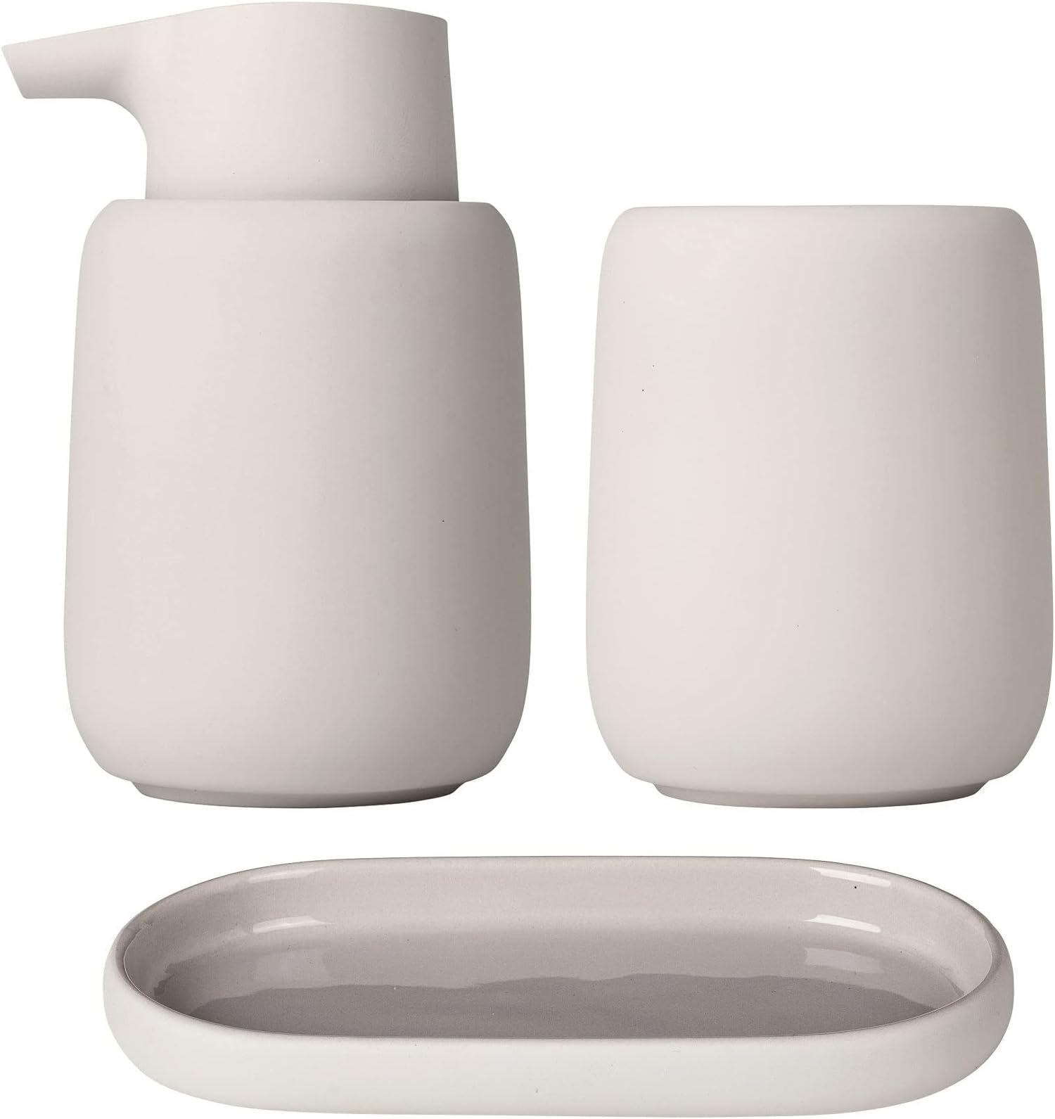 SONO Bathroom Accessory Set in Moonbeam (Cream)