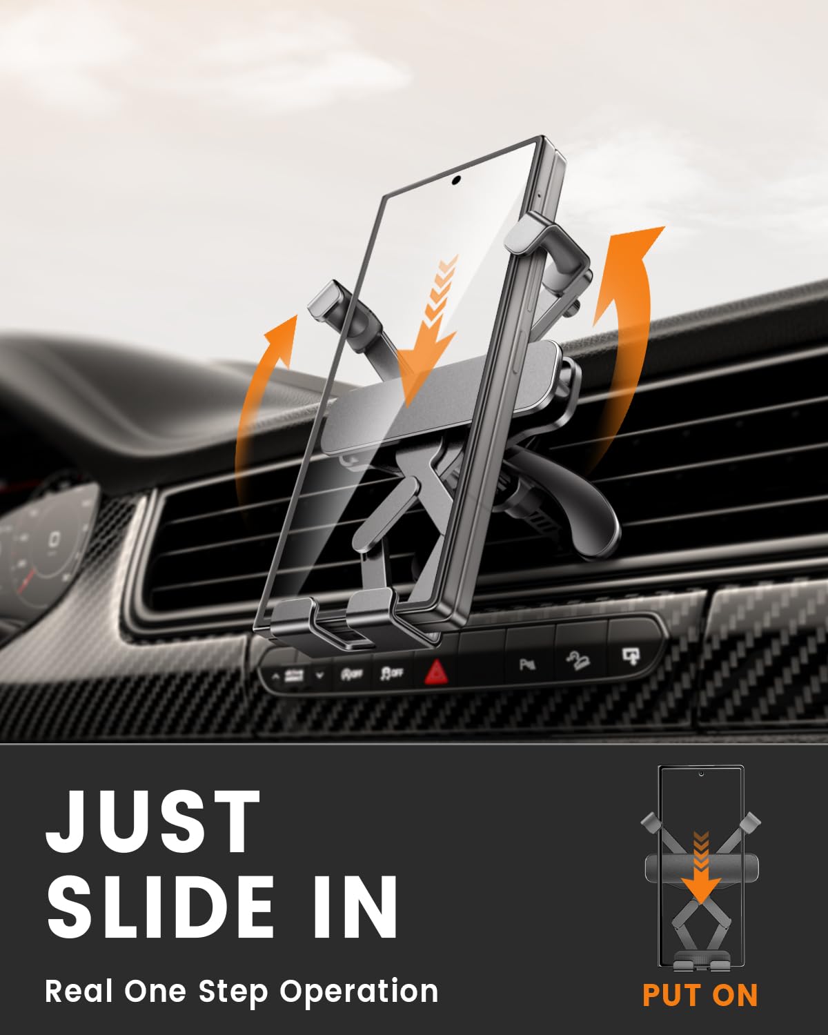 Delobon Supporto per telefono da auto [progettato per telefoni pieghevoli] per Samsung Galaxy Z Fold 7 6 5 4 3 2 S25 Ultra Pixel 9 Pro Fold iPhone 16 15 14