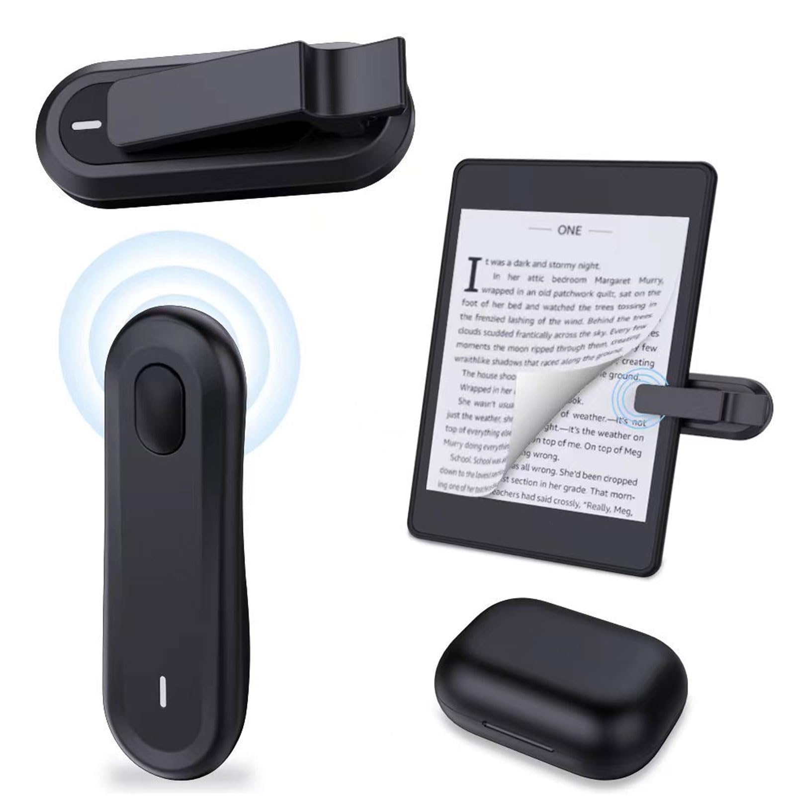 Tnfeeon Drahtloser RF-Seitenwender, Leiser Fernklicker Zum Lesen in der Nacht, mit 1000-mAh-Akku, Ermöglicht Schnelles Umblättern, Keine Bluetooth-Kopplung, Freihändige Verwendung auf Dem Kindle