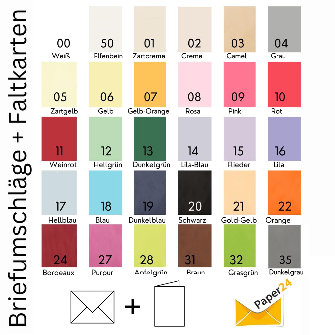 1000 sobres de colores DIN C5 (162 x 229 mm) con tarjetas plegables a juego DIN A5 (150 x 200 mm) en color camel
