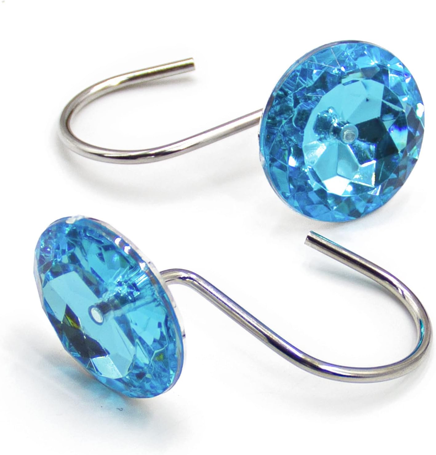 Gibelle Diamond Shaped Shower Curtain Hooks Set of 12, Bathroom Curtain 72" W x 72" L