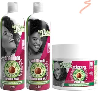 Kit Shampoo + Acidificante + Máscara 400g Avocado Abacate Proteinado Soul Power