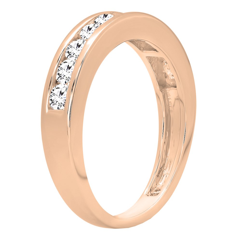 DazzlingRock Collection 14 quilates oro rosa redonda H-I Diamante cultivado en laboratorio