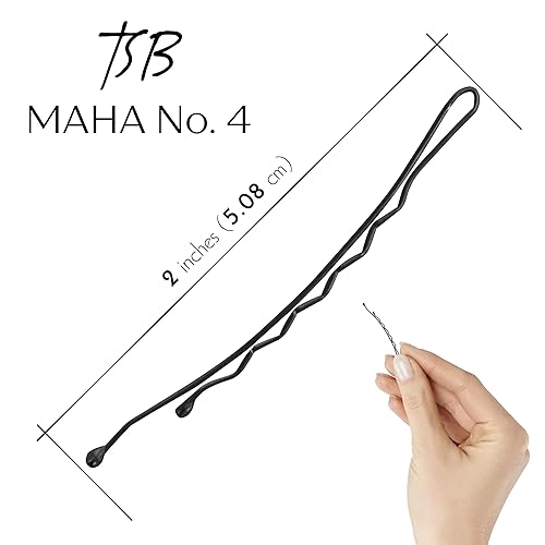 Miniatura 3 de TSB Maha No.4 - Juego de 50 alfileres curvados para un gran ajuste, retención 3X, agarre seguro para moños, cabello y más