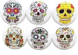 Day of the Dead 6 Magnets Dia De Los Muertos Sugar Skulls Halloween Goth Party Favors