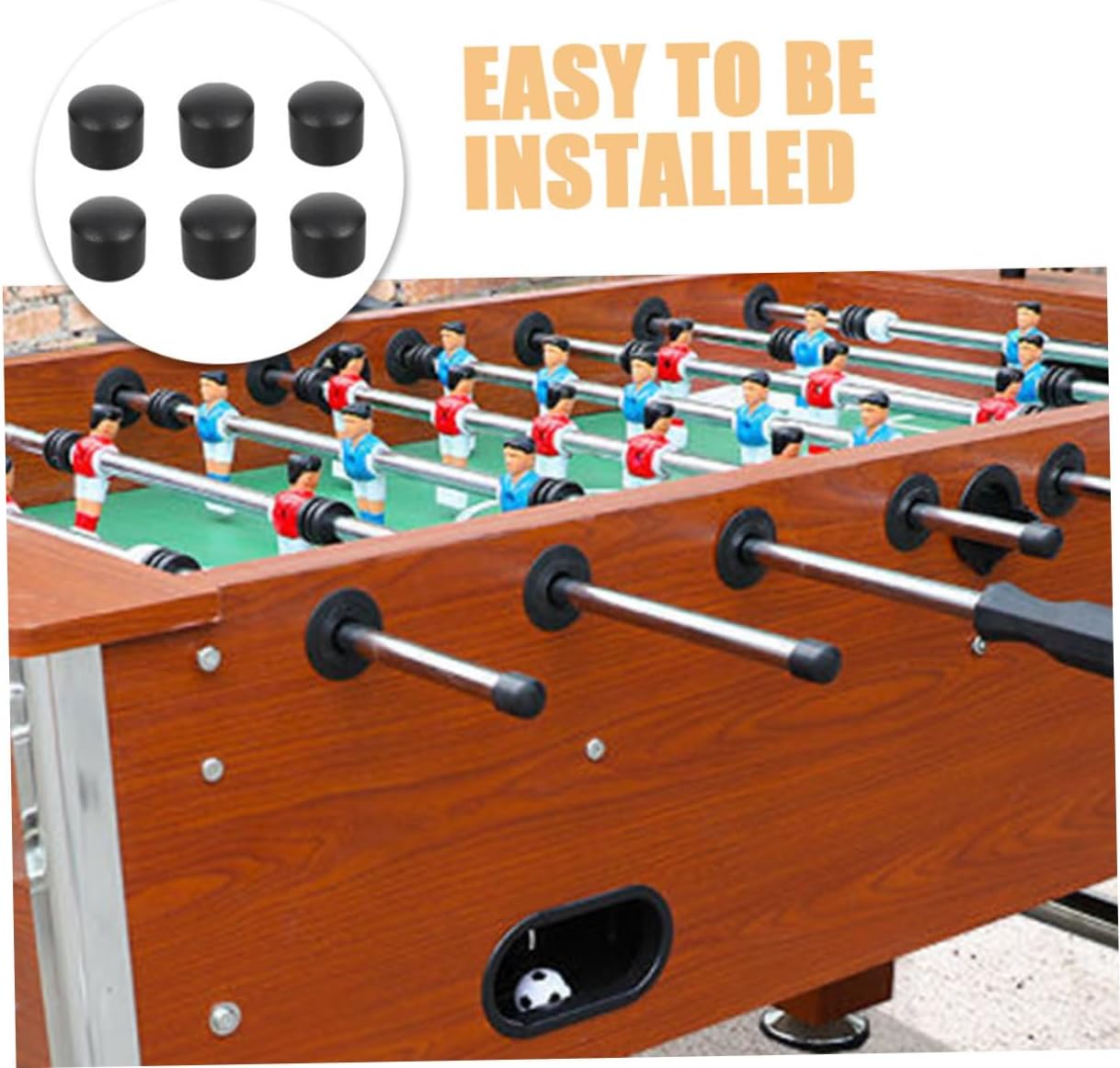 VICASKY 16pcs Football Table Tube Cover Foosball Rod Cover Foosball Tip Protectors Foosball End Caps Replacement Foosball Accessories Foosball Rod Caps Football Machine Parts Black Rubber
