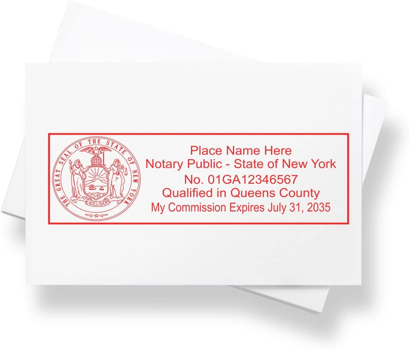 Self Inking New York Notary Stamp, Notary Stamp New York, Rectangular Imprint, Sized 7/8" x 2-1/4", Up to 5,000 Impressions and Available in 11 Ink Colors, Easy Press and Print Stamping