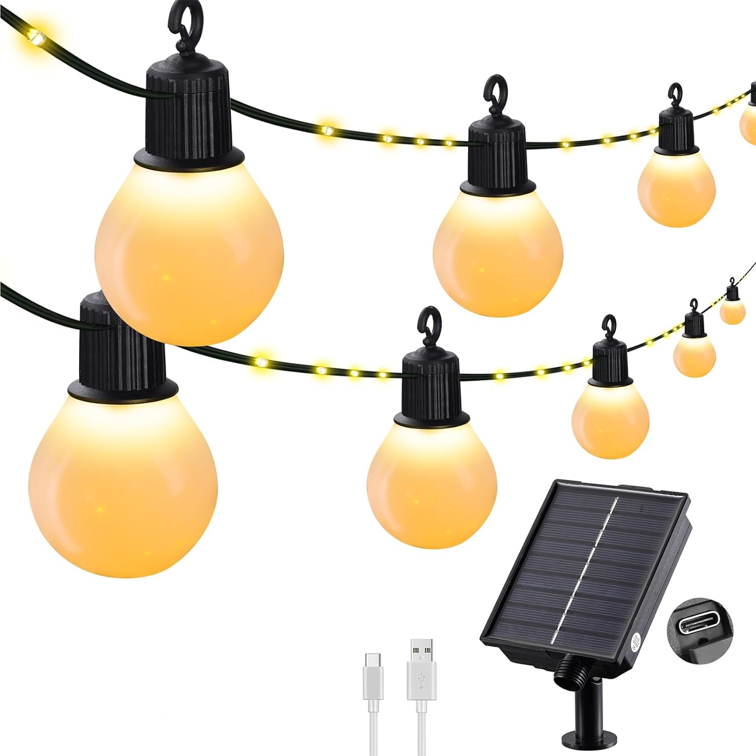 ATHZABOK Solar Lights Outdoor Waterproof 33 Feet 100 LED Solar Powered