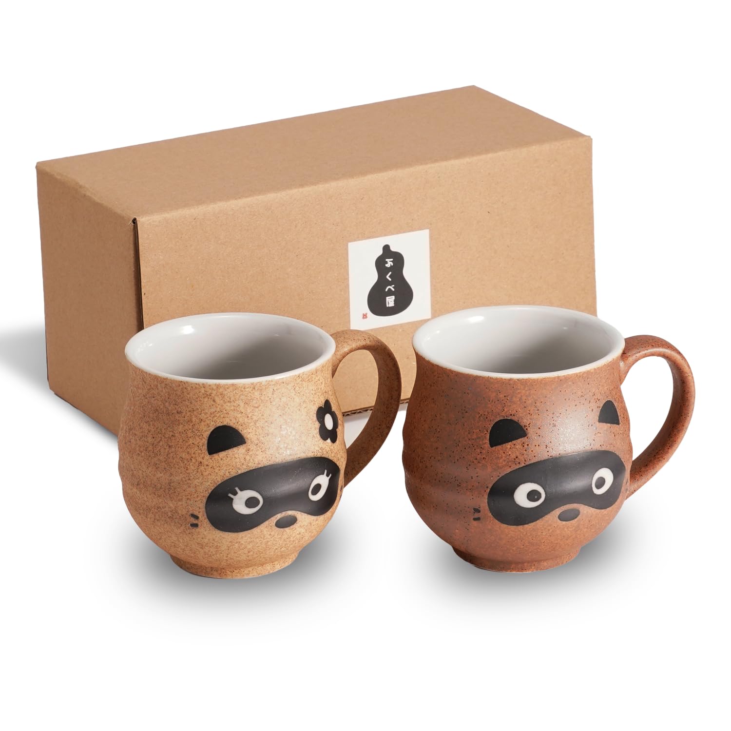 Amazon.co.jp: ふくべ屋 美濃焼 たぬきペアマグカップ 2個セット