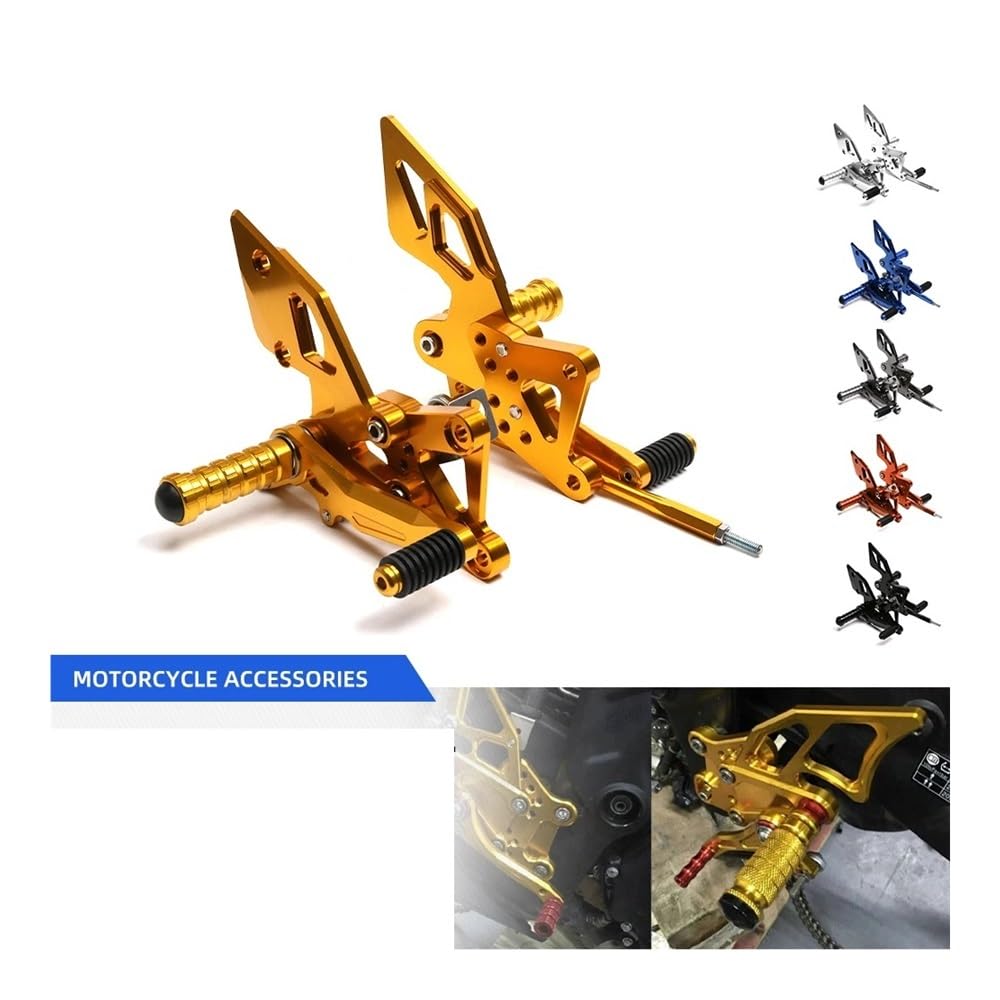 Footrests Foot Pegs Motorbike Footrest Rearset Foot Pegs Rests Adjustable For Y&AMAHA For YZF R3 R25 2014-2020 Motorcycle Footpegs Rear Sets For YZFR3 For YZFR25(Yellow)