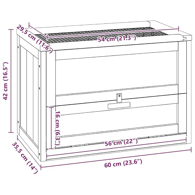Foto 2 de 8 de vidaXL Jaula para hámster Madera Maciza Abeto 60x35,5x42 cm