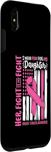 Vista 27 de iPhone 11 Pro Max - Bandera de cáncer de mama I Wear Pink Daughter Her Fight My Fight Case