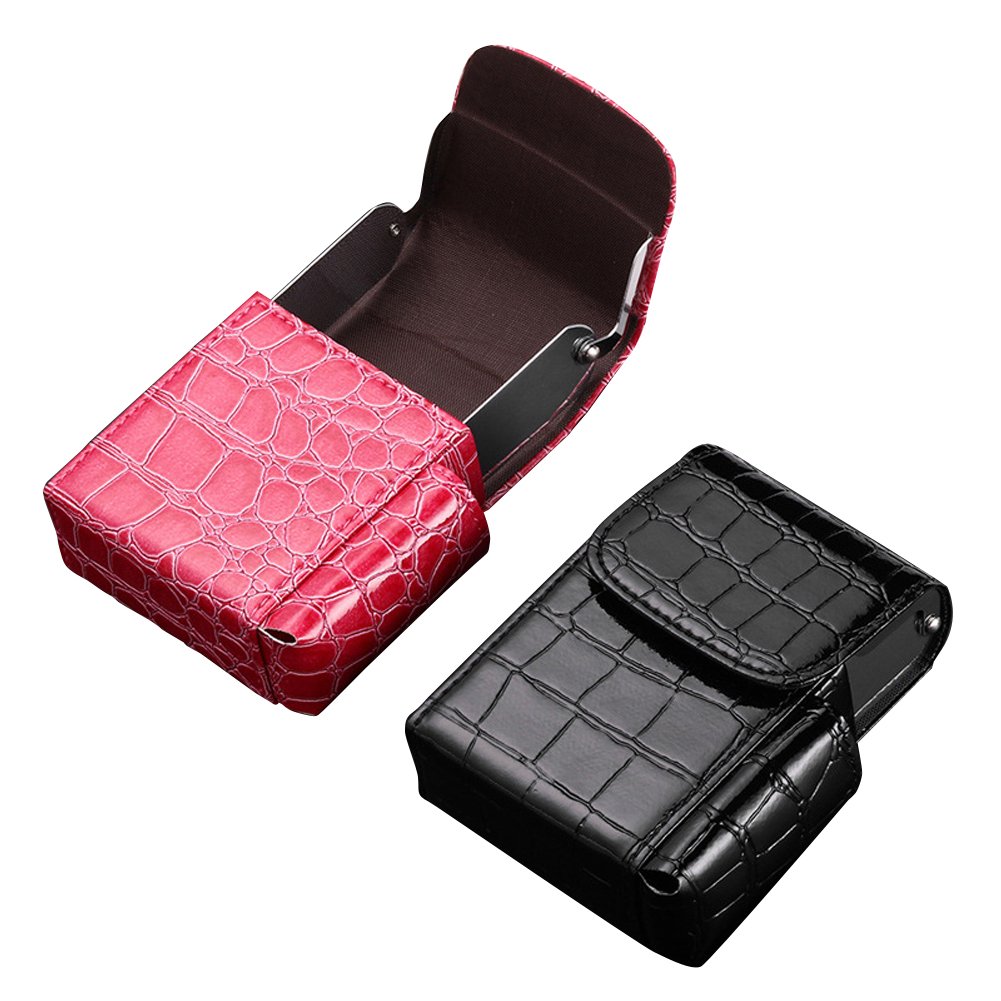 Cigarette Case, Boshiho PU Leather Cigarette Box with Lighter Holder