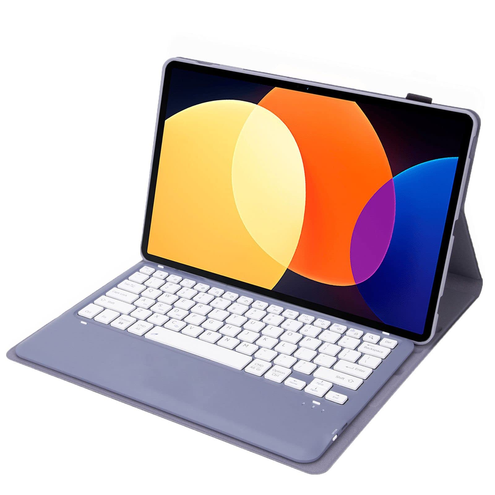 Étui pour Clavier pour Huawei Matepad Pro 12,6 Pouces 2022/2021, Clavier Bluetooth détachable avec Coque arrière en TPU Souple,Violet