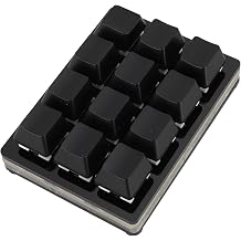 12 Key Mechanical Gaming Keyboard,One Handed Gaming Keypad,Multifunctional Mechanical Gaming Keypad,Mini USB Wired RGB Red Switch Programmable Macro Keyboard Black
