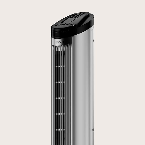 EVVO V60 Ventilador de Torre con Ionizador y Función Turbo - Ventilador Vertical Silencioso con Mando a Distancia, Pantalla LED y Temporizador, Ventilador Columna Potente para Salón y Dormitorio - 4