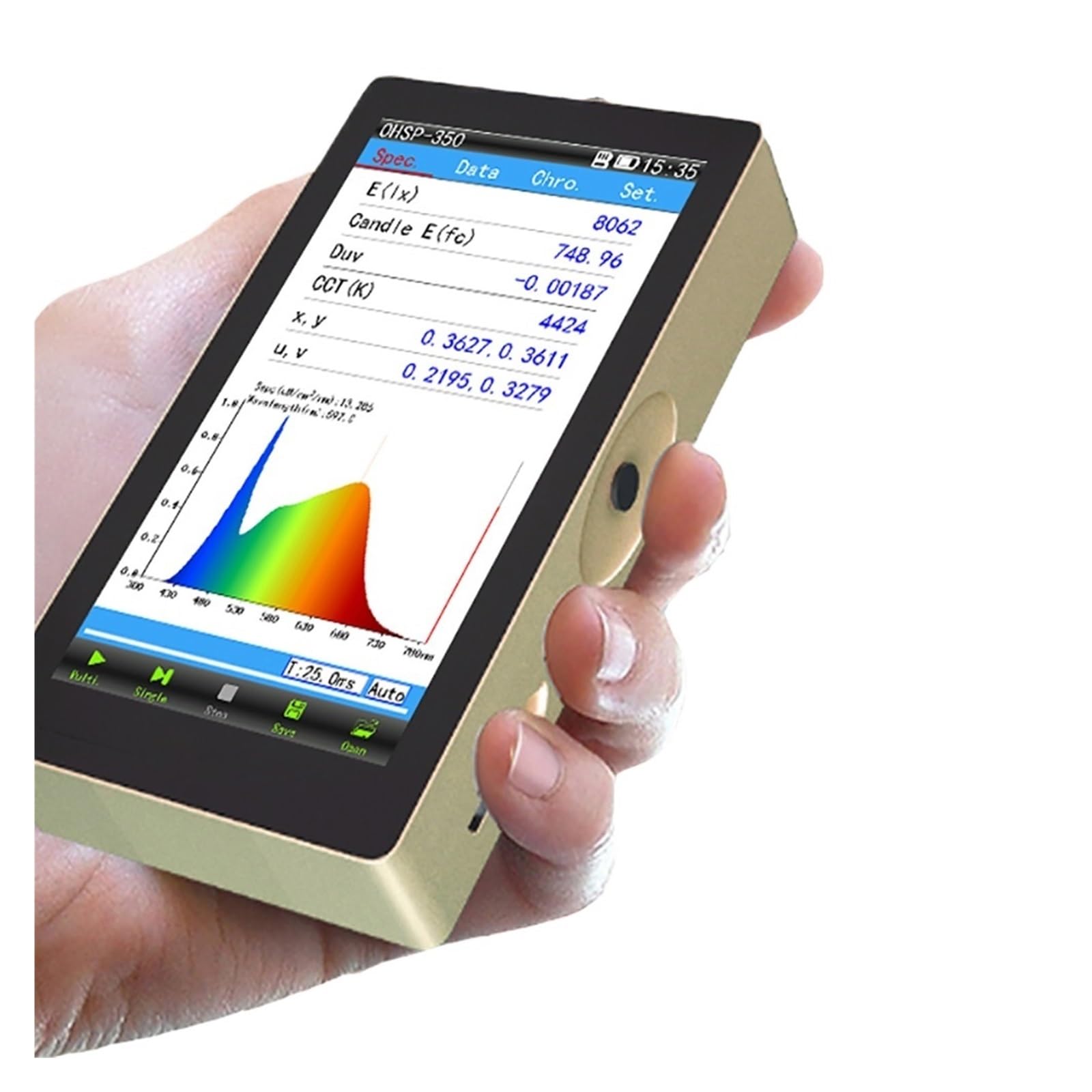 JVDDI 350C Portable Spectrometer CCT CRI Meter Lux Test Light