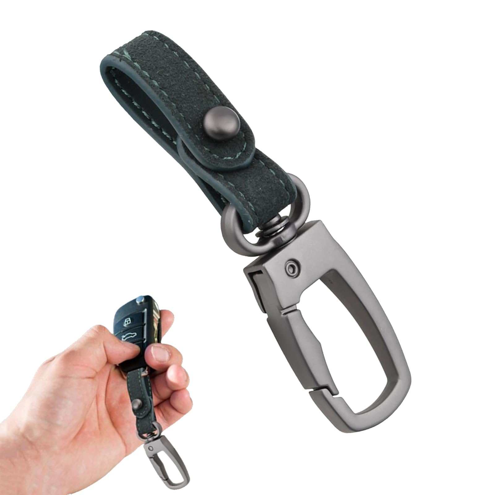 Handcrafted Genuine Leather Keychains for Stylish Car Enthusiasts - Unisex Holder, Simple Design