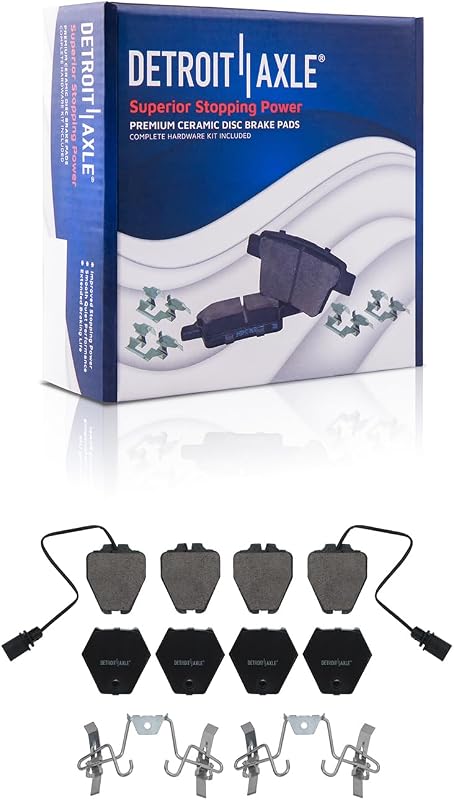 Pastilhas de freio dianteiras cerâmicas Detroit Axle P-839B para Audi A4, A6, S4 e Allroad Quattro – Kit