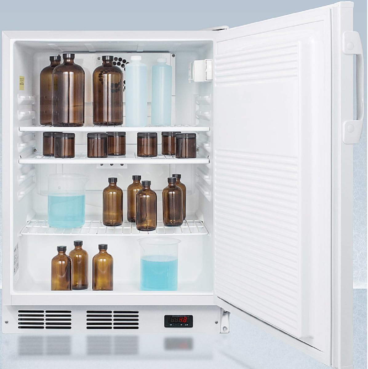 Accucold FF7LWBIPLUS2ADA 24-Inch Wide Built-In All-Refrigerator - White; ADA Compliant; NIST Calibrated Temperature Display; Commercially Approved; RHD (Right-Hand Door Swing); CARB Compliant