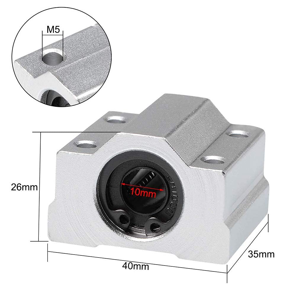 SCS10UU Lot de 4 roulements à billes à mouvement linéaire - Diamètre intérieur de 10 mm